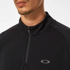 Oakley Range 2.0 1/4 Zip Golf Pullover -Golf Sweaters Sales Oakley SS21 Range Pullover 2.0 Sweater 400205 02E Code SWOAK086 Blackout Model 2