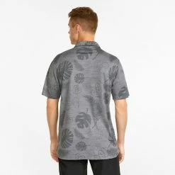 Puma Cloudspun Leaves 'n' Flowers Golf Polo Shirt -Golf Sweaters Sales PUMA SS22 Cloudspun Leaves n Flowers Polo Shirt 532975 01 Code SHPUM610 M Quite Shade Heather model 3