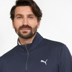 Puma Gamer Colour Block 1/4 Zip Golf Popover 10 Puma Gamer Colour Block 1/4 Zip Golf Popover -Golf Sweaters Sales PUMA SS22 Gamer Colorblock 1 4 Zip Sweater Code 532985 02 SWPUM236 M Navy Blazer Bright White Model 2