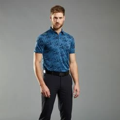 Ping Rae Golf Polo Shirt -Golf Sweaters Sales Ping AW22 Rae Performance Polo Shirt PO3523 565 SHPIN323 Stormcloud Model 1