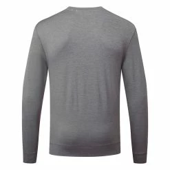 Puma Cloudspun Crew Golf Popover -Golf Sweaters Sales Puma AW22 Cloudspun Crewneck Sweater 535458 07 SWPUM265 Quiet Shade Heather Sunset Pink Heather S Back