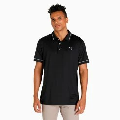Puma Cloudspun Monarch Golf Polo Shirt 9 Puma Cloudspun Monarch Golf Polo Shirt -Golf Sweaters Sales Puma AW22 Cloudspun Monarch Polo 530991 01 SHPUM642 Black Heather High Rise Model 1