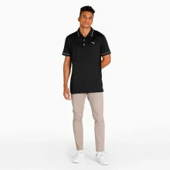 Puma Cloudspun Monarch Golf Polo Shirt 10 Puma Cloudspun Monarch Golf Polo Shirt -Golf Sweaters Sales Puma AW22 Cloudspun Monarch Polo 530991 01 SHPUM642 Black Heather High Rise Model 2