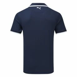 Puma AP Signature Tipped Golf Polo Shirt -Golf Sweaters Sales Puma SS22 AP Signature Tipped Polo Shirt 598154 10 Code SHPUM589 M Navy Blazer Back