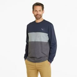 Puma Cloudspun Crew Golf Popover 9 Puma Cloudspun Crew Golf Popover -Golf Sweaters Sales Puma SS22 Cloudspun Crew Golf Popover Puma Navy Blazer Heather Quiet Shade Heather 535458 02 SWPUM264 Model 1