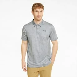 Puma Cloudspun Leaflet Golf Polo Shirt 9 Puma Cloudspun Leaflet Golf Polo Shirt -Golf Sweaters Sales Puma SS22 Cloudspun Leaflet Polo 535445 01 SHPUM652 Quiet Shade Heather Model 1
