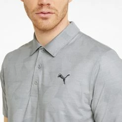 Puma Cloudspun Leaflet Golf Polo Shirt 10 Puma Cloudspun Leaflet Golf Polo Shirt -Golf Sweaters Sales Puma SS22 Cloudspun Leaflet Polo 535445 01 SHPUM652 Quiet Shade Heather Model 2