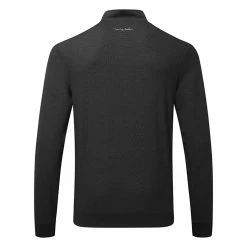 TravisMathew Hot Cocoa 1/2 Zip Golf Sweater -Golf Sweaters Sales Travis Mathew AW21 Hot Cocoa Sweater 1MV370 0BSH Code SWTRA012 M Black Sharkskin Back