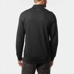 TravisMathew Hot Cocoa 1/2 Zip Golf Sweater -Golf Sweaters Sales Travis Mathew AW21 Hot Cocoa Sweater 1MV370 0BSH Code SWTRA012 M Black Sharkskin Model 3