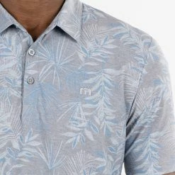 TravisMathew Patio Time Golf Polo Shirt -Golf Sweaters Sales Travis Mathew SS21 Patio Time Golf Polo Shirt 1MW148 SHTRA058 L Heather Medium Grey Model 2