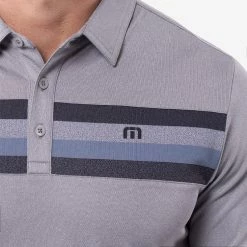 TravisMathew Private Dock Golf Polo Shirt 10 TravisMathew Private Dock Golf Polo Shirt -Golf Sweaters Sales Travis Mathew SS21 Private Dock Golf Polo Shirt 1MW149 SHTRA054 M Heather Medium Grey Model 2