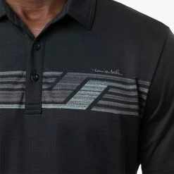 TravisMathew River Basin Golf Polo Shirt -Golf Sweaters Sales Travis Mathew SS21 River Basin Golf Polo Shirt 1MW150 SHTRA059 L Black Model 2