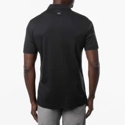TravisMathew River Basin Golf Polo Shirt -Golf Sweaters Sales Travis Mathew SS21 River Basin Golf Polo Shirt 1MW150 SHTRA059 L Black Model 3