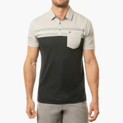 TravisMathew Salad Days Golf Polo Shirt -Golf Sweaters Sales Travis Mathew SS21 Salad Days Golf Polo Shirt 1MW110 SHTRA056 S Heather Light Grey Model 1