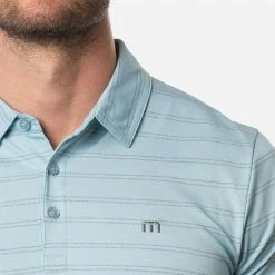 TravisMathew Tahoe Golf Polo Shirt -Golf Sweaters Sales Travis Mathew SS21 Tahoe Polo Shirt 1MW154 Code SHTRA034 M Heather Delphinium Model 2