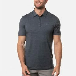 TravisMathew The Heater Golf Polo Shirt Black 9 TravisMathew The Heater Golf Polo Shirt Black -Golf Sweaters Sales Travis Mathew SS21 The Heater Golf Polo Shirt 1MW395 Code SHTRA036 M Vintage Indigo Black model 1