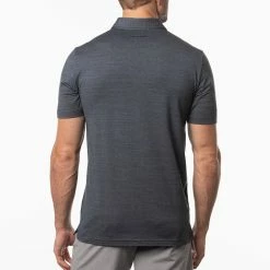 TravisMathew The Heater Golf Polo Shirt Black 11 TravisMathew The Heater Golf Polo Shirt Black -Golf Sweaters Sales Travis Mathew SS21 The Heater Golf Polo Shirt 1MW395 Code SHTRA036 M Vintage Indigo Black model 3