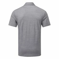 TravisMathew The Heater Golf Polo Shirt Black -Golf Sweaters Sales Travis Mathew SS21 The Heater Golf Polo Shirt 1MW395 Code SHTRA037 M Sleet Quit Shade Back