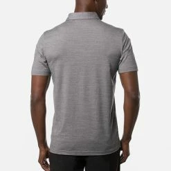 TravisMathew The Heater Golf Polo Shirt Black -Golf Sweaters Sales Travis Mathew SS21 The Heater Golf Polo Shirt 1MW395 Code SHTRA037 M Sleet Quit Shade model 3