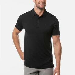TravisMathew The Heater Golf Polo Shirt Black -Golf Sweaters Sales Travis Mathew SS21 The Heater Golf Polo Shirt 1MW395 Code SHTRA038 M Black Model 1