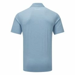 TravisMathew The Heater Golf Polo Shirt Black -Golf Sweaters Sales Travis Mathew SS21 The Heater Golf Polo Shirt 1MW395 Code SHTRA040 M Heather Heritage Blue Back