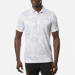 TravisMathew Stay On Target Golf Polo Shirt -Golf Sweaters Sales Travis Mathew SS21 Stay On Target Golf Polo Shirt 1MW104 Code SHTRA045 White Model 1