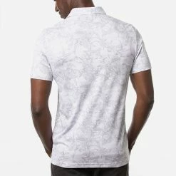 TravisMathew Stay On Target Golf Polo Shirt -Golf Sweaters Sales Travis Mathew SS21 Stay On Target Golf Polo Shirt 1MW104 Code SHTRA045 White Model 3