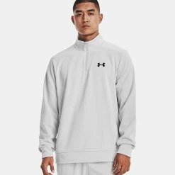 Underarmour Under Armour Fleece 1/4 Zip Golf Sweater 7 Underarmour Under Armour Fleece 1/4 Zip Golf Sweater -Golf Sweaters Sales Under Armour AW22 1 4 Zip Sweater 1373358 014 SWUND173 XL Halo Gray Black Model 1