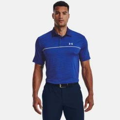 Underarmour Under Armour Playoff 2.0 Hollen Stripe Golf Polo Shirt -Golf Sweaters Sales Under Armour AW22 Playoff 2.0 Hollen Stripe Polo Shirt 1327037 489 SHUND298 Bauhaus Blue Versa Blue Oxford Blue Model 1
