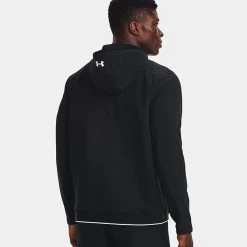 Underarmour Under Armour Storm Daytona Full Zip Golf Hoodie -Golf Sweaters Sales Under Armour AW22 Storm Daytona Full Zip Sweater 1373412 001 SWUND183 Black Black Reflective Model 3
