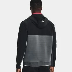 Underarmour Under Armour Storm Daytona Full Zip Hoodie -Golf Sweaters Sales Under Armour AW22 Storm Daytona Full Zip Sweater 1373412 012 SWUND184 Pitch Gray Black Reflective Model 3