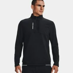 Underarmour Under Armour Storm Daytona 1/2 Zip Golf Sweater -Golf Sweaters Sales Under Armour AW22 Storm Daytona Half Zip Wind Top 1373409 001 WTUND093 Black Black Reflective Model 1