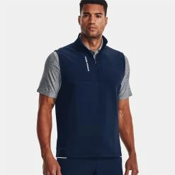 Underarmour Under Armour Storm Daytona 1/2 Zip Golf Vest -Golf Sweaters Sales Under Armour AW22 Storm Daytona Vest Wind Top 1373408 408 WTUND092 Academy Academy Reflective Model 1