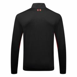 Underarmour Under Armour Storm 1/2 Zip Golf Sweater -Golf Sweaters Sales Under Armour AW22 Storm Midlayer 1 2 Zip Sweater 1370119 003 SWUND177 S Black Radio Red Radio Red Back