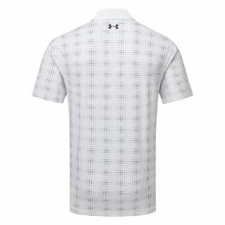 Underarmour Under Armour Playoff 3.0 Deuces Grid Stripe Golf Polo Shirt -Golf Sweaters Sales Under Armour SS23 Playoff 3.0 Deuces Grid Polo Shirt 1378677 102 SHUND329 S White Midnight Navy Midnight Navy Back