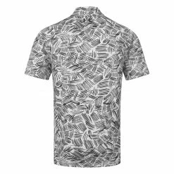 Underarmour Under Armour Playoff 3.0 Palm Sketch Stripe Golf Polo Shirt -Golf Sweaters Sales Under Armour SS23 Playoff 3.0 Palm Sketch Polo Shirt 1378677 103 SHUND327 S White Black Black Back