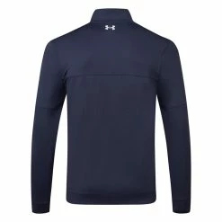 Underarmour Under Armour Storm HZ 1/2 Zip Golf Sweater -Golf Sweaters Sales Under Armour SS23 Storm Midlayer HZ Sweater 1377398 410 SWUND196 S Midnight Navy Midnight Navy Halo Grey Back