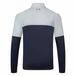 Underarmour Under Armour Storm HZ 1/2 Zip Golf Sweater -Golf Sweaters Sales Under Armour SS23 Storm Midlayer HZ Sweater 1377398 411 SWUND197 S Midnight Navy White Pink Shock Back