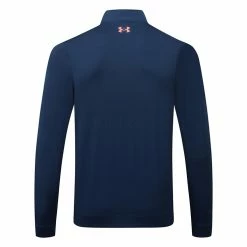 Underarmour Under Armour Storm 1/2 Zip Golf Sweater -Golf Sweaters Sales Under Armour Storm 1 2 Zip Golf Sweater Academy White Rush Red 1370119 409 SWUND166 Back