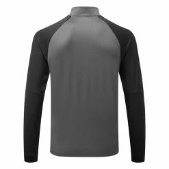 Adidas Colour Block 1/4 Zip Golf Sweater -Golf Sweaters Sales adidas SS22 Colour Block 1 4 Zip Golf Sweater HC5573 Grey Six Black Back