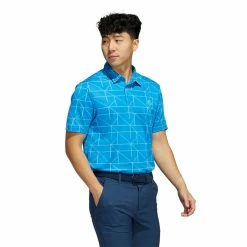 Adidas Jacquard Lines Primegreen Golf Polo Shirt 9 Adidas Jacquard Lines Primegreen Golf Polo Shirt -Golf Sweaters Sales adidas SS22 Jacquard Lines Primegreen Golf Polo Shirt HA6117 Blue Rush Mint Rush Model 1