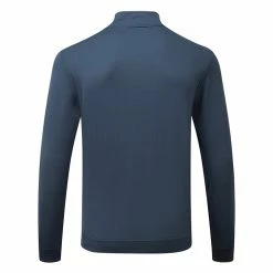 Adidas Primegreen UPF Lightweight 1/4 Zip Golf Sweater -Golf Sweaters Sales adidas SS22 Primegreen UPF Lightweight 1 4 Zip Golf Sweater Crew HF2974 Navy White Back