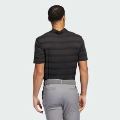 Adidas Two Colour Stripe Primegreen Golf Polo Shirt -Golf Sweaters Sales adidas SS22 Two Colour Stripe Primegreen Golf Polo Shirt Black Grey Six HI5180 SHADI659 Model 3