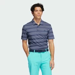Adidas Two Colour Stripe Primegreen Golf Polo Shirt -Golf Sweaters Sales adidas SS22 Two Colour Stripe Primegreen Golf Polo Shirt HI5181 M SHADI658 Navy White Model 1