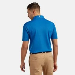 FootJoy Stretch Pique Solid Golf Polo Shirt -Golf Sweaters Sales footjoy pique ss shirt ath 91817 cobalt Model 3